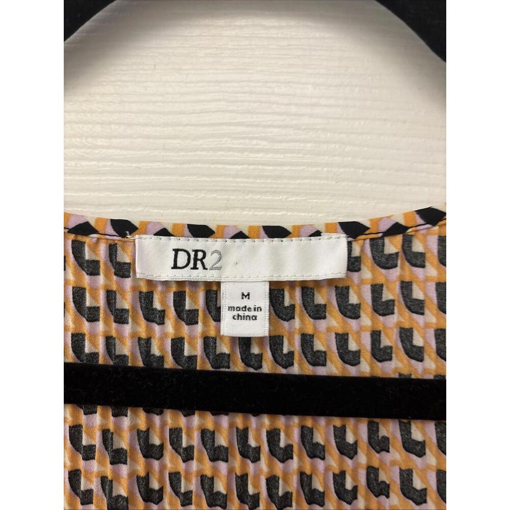 Daniel Rainn Medium Top Long Sleeve Peasant Blouse Tasseled Geometric Print DR2 - Picture 6 of 7